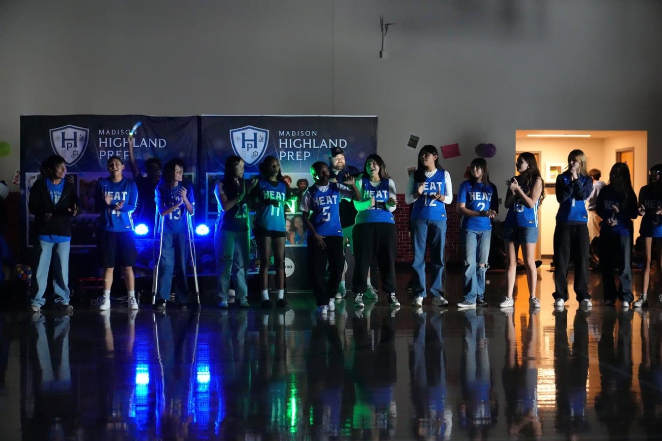 Madison Highland Prep students competing in a pep rally game