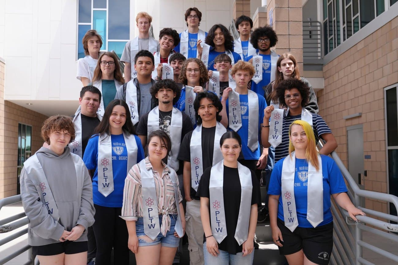 Madison Highland Prep National Honor Society graduates in caps and gowns with honor stoles