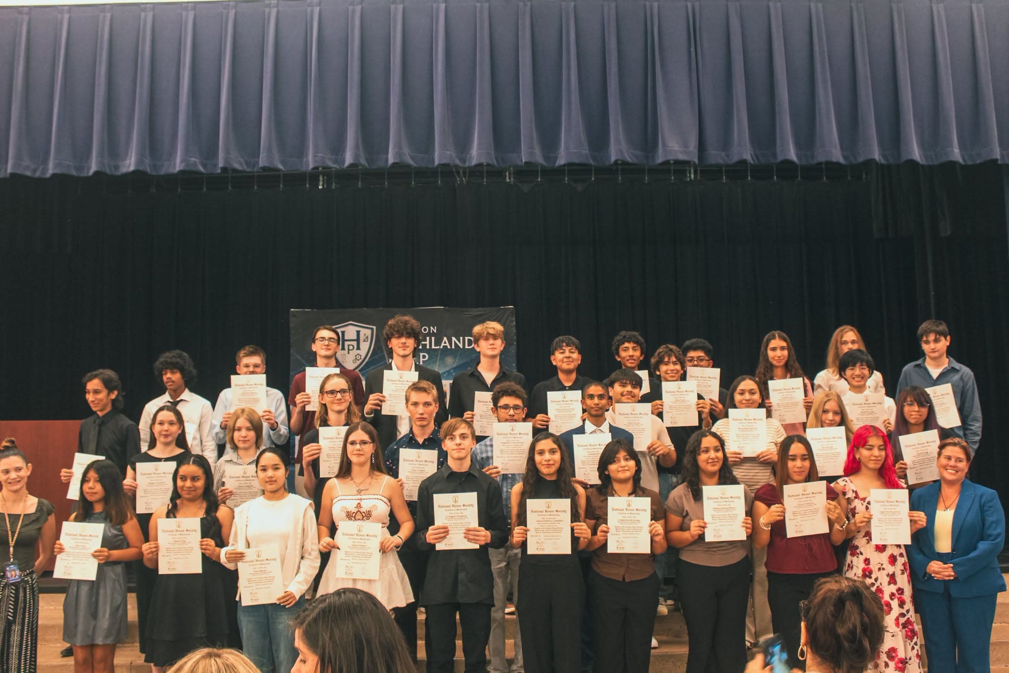 Madison Highland Prep National Honor Society inductees at the fall induction ceremony