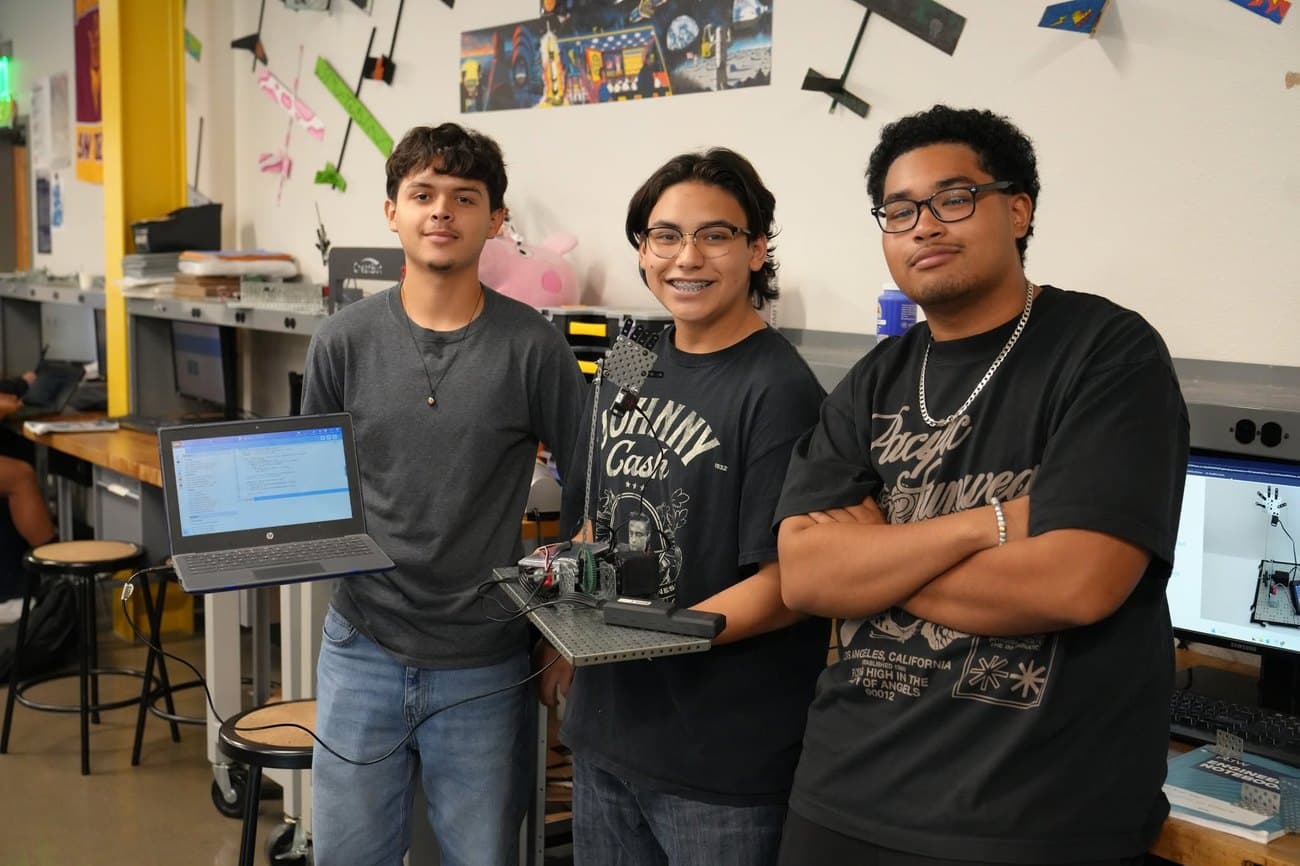 Madison Highland Prep students building a VEX competition robot
