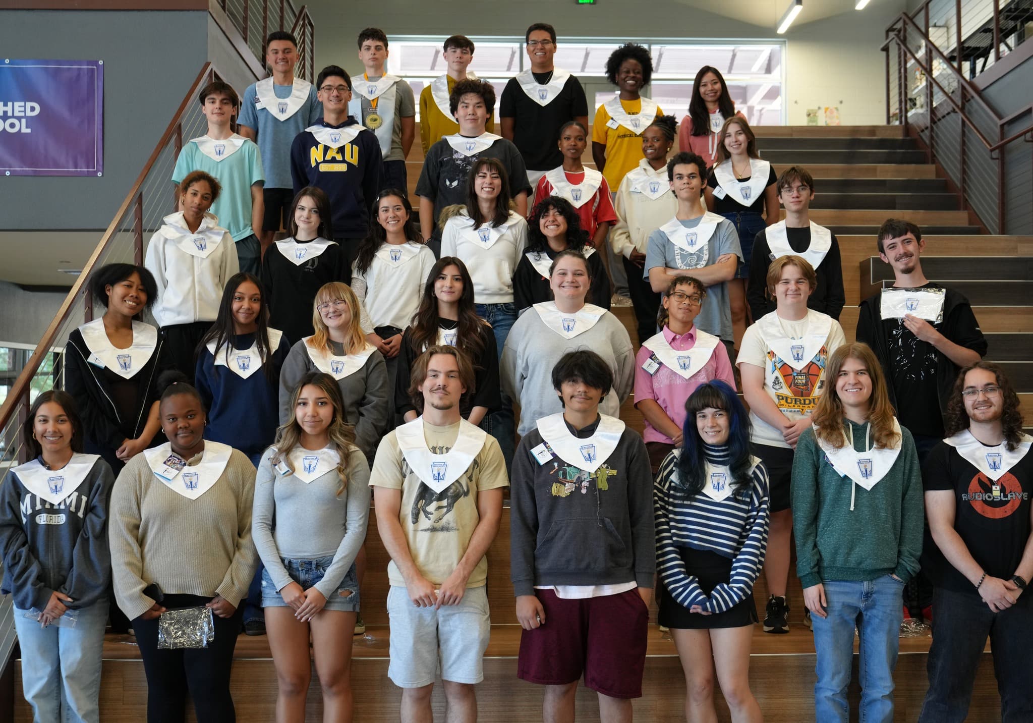 Madison Highland Prep National Honor Society members wearing their honor stoles